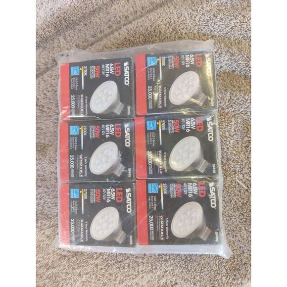 Satco S9495 - 6.5 Watt MR16 LED Bulbs - 40 deg. Beam Angle; GU5.3 base (6 Pack) - Picture 1 of 1